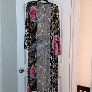 Leopard/rRose Print Duster